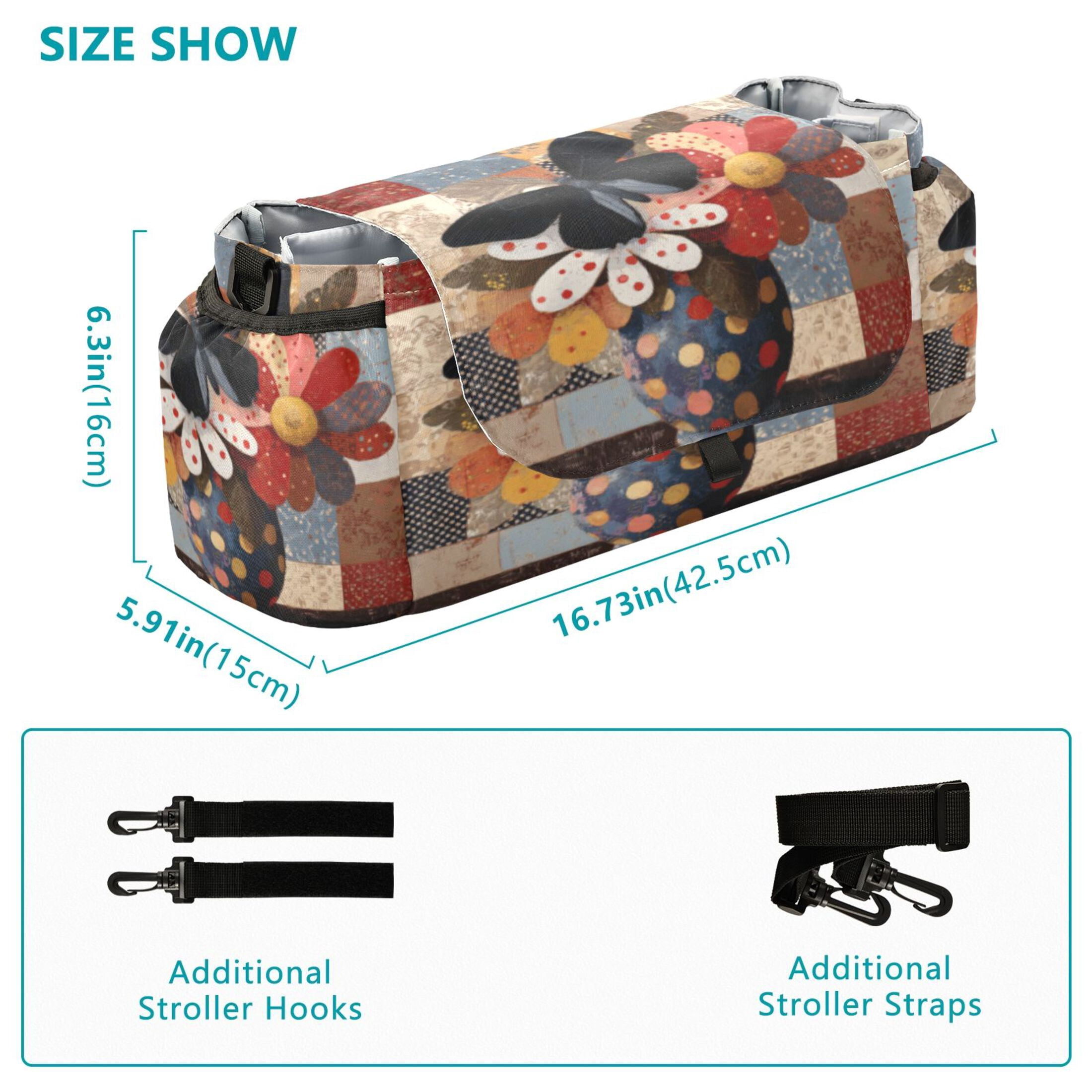 DIXRUYEE Stroller Organizer Patchwork Blossoms Printed