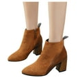 thumbnail image 3 of NECHOLOGY Botas Mujer Adulto Femenino Zapatos Botines mujer Botas Botas Fashion Side Tobillo Mujer Cremallera Zapatos botas de mujer (Brown, 9.5), 3 of 7