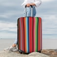 thumbnail image 3 of Lsque Mexican Serape Blanket Stripes Printed Luggage Cover, Travel Luggage Protector,Scratch and Dirt Resistant, Fits 18-32 Inch Luggage - Medium, 3 of 9