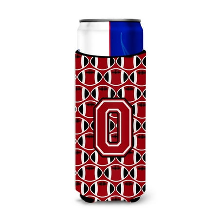 

Carolines Treasures CJ1073-OMUK Letter O Football Red Black and White Ultra Beverage Insulators for slim cans Slim