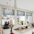thumbnail image 5 of 1pc Lace Kitchen Valances Curtains, HOMEIORA Vintage Semi-Sheer Voile Window Valance, 29" x 35", Blue, 5 of 8