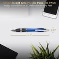 thumbnail image 5 of 10 Silver Accent Grip Plastic Pens Pack - Click action, Rubber Grip - Blue, 5 of 5