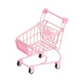 thumbnail image 2 of Mini Shopping Cart Basket Stationery Desk Decor Make up Holder Photography Prop Container Desktop Organizer Storage Box for Office Supplies Pink, 2 of 9