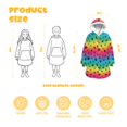 thumbnail image 3 of Animal Paw Prints Rainbow Pattern Oversized Sherpa Fleece Wearable Blanket Hoodie, Double-Sided Warm Fuzzy Pullover with Super Pockets for Women & Men, 3 of 6