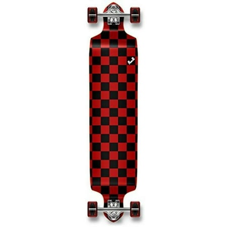 Yocaher Checker graphic Professional Speed Drop Down Stained Complete Longboard (Checker