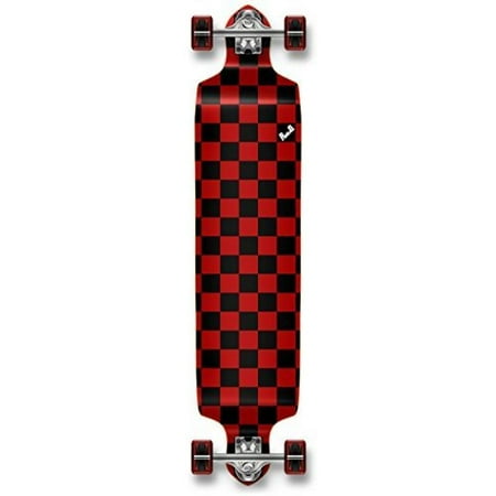 Yocaher Checker graphic Professional Speed Drop Down Stained Complete Longboard (Checker (Best Longboard For Speed)