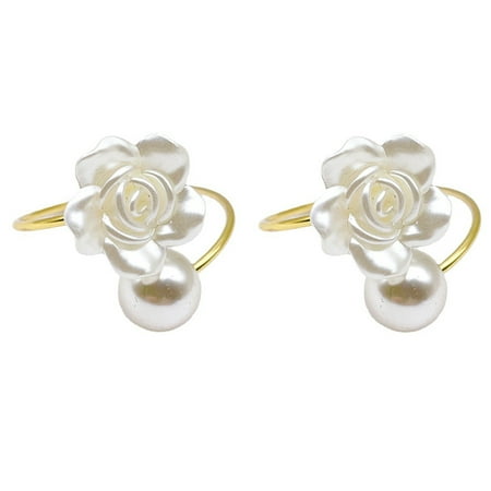 

2pcs Exquisite Napkin Rings Wedding Party Napkin Holders Flower Napkin Buckles