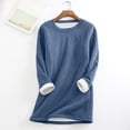 thumbnail image 2 of Women's Fashion Casual Thermal Crew Neck Long Sleeve Hooded Top for Everyday Comfort and Warmth, 2 of 3
