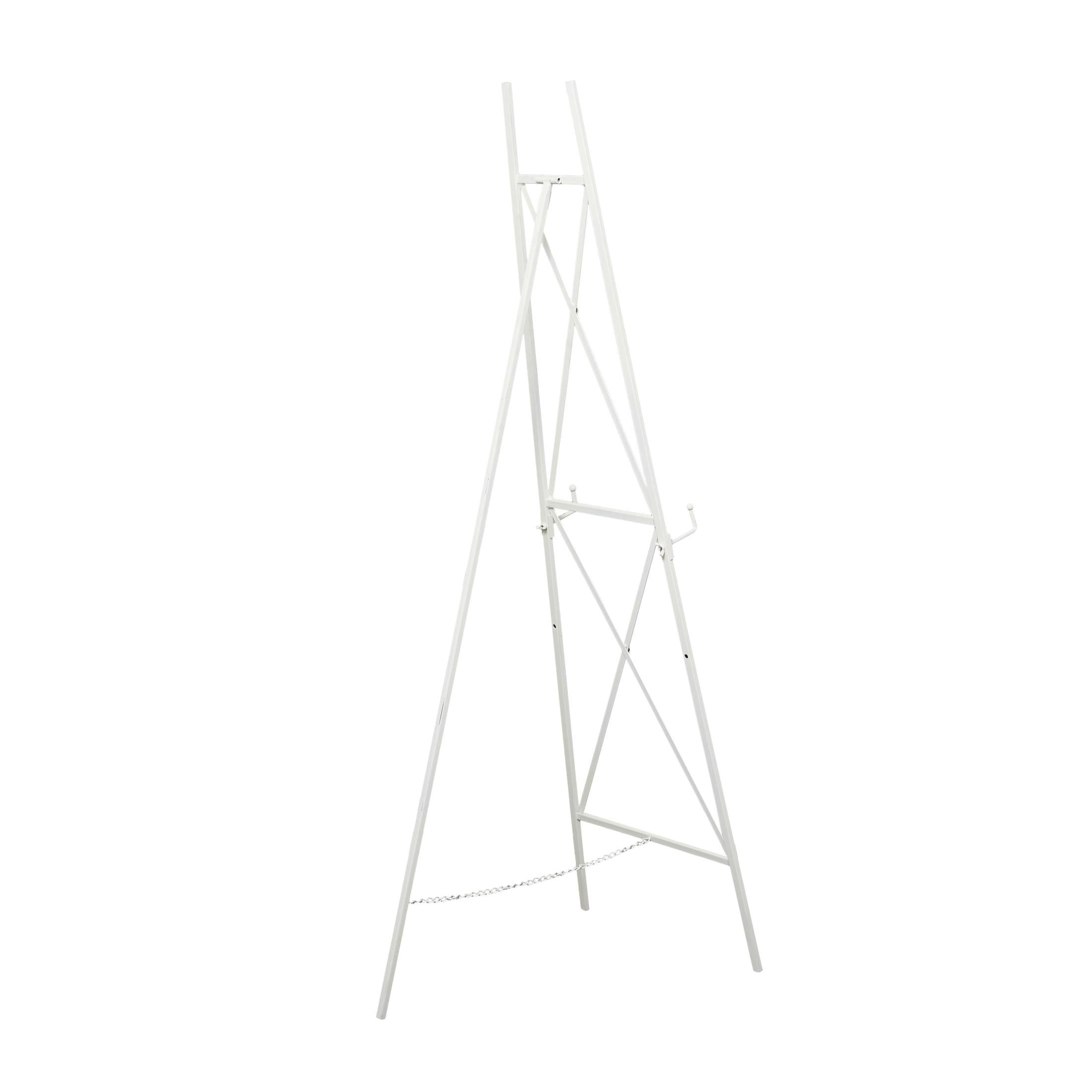 DecMode 16" x 54" White Metal Tall Adjustable Floor 2 Tier Easel, 1-Piece