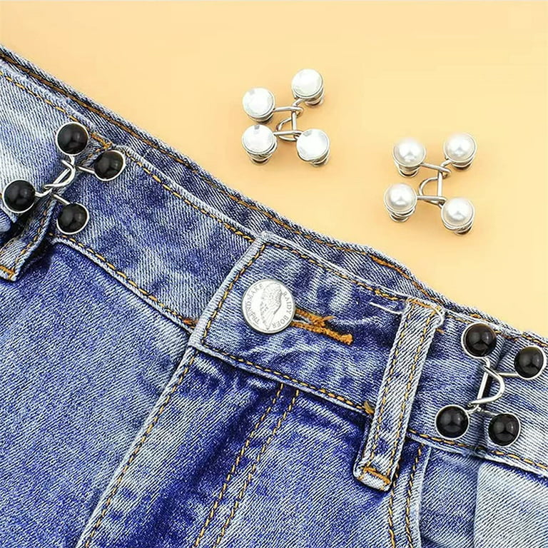 1 Set Of Pant Waist Tightener Instant Jean Buttons For Loose Jeans Pants  Clips For Waist Detachable Jean Buttons Pins No Sewing Waistband