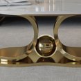 thumbnail image 2 of 49.2" Marble Coffee Table with Sintered Stone Top, Stainless Steel Base, 2 of 10