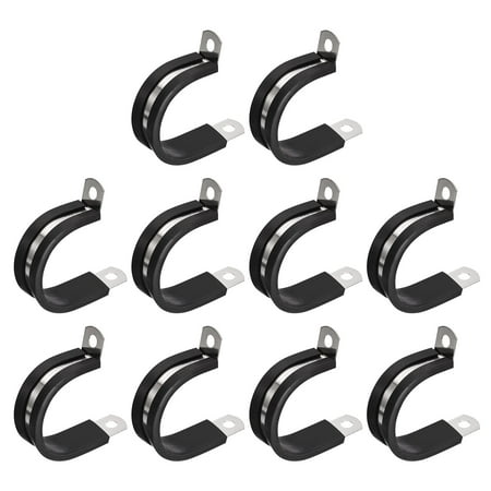 

Uxcell 20Pack 1-3/16 Cable Clamp R Shape Stainless Steel Rubber Cushioned Pipe Strap