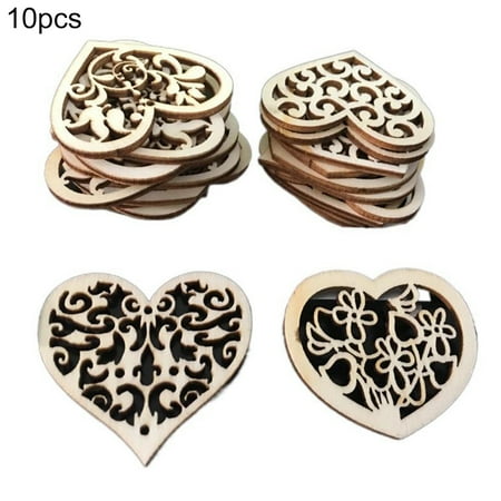 

SONGBIRDTH Wooden Pendants 10Pcs/Bag DIY Exquisite Workmanship Unique Christmas Tree Hollow Wood Craft Pendants