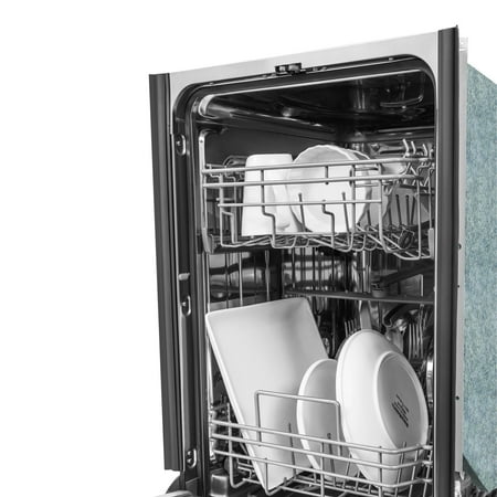 ZLINE - 18" Compact Top Control Built-In Dishwasher with Stainless Steel Tub, 40 dBa - Hand Hammered Copper