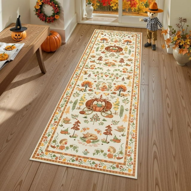 Kitchen Rugs and Mats NonWashable Christmas Runner Rug Kitchen and Bathroom Decor for Hallways Christmas Bathroom Rugs
