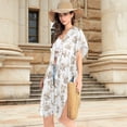 thumbnail image 4 of Beach Vacation Clothes Kimono Cardigan Loose Swimsuit Cover Up for Women Cartoon Elephants S, 4 of 6