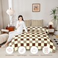 thumbnail image 3 of Manfei Vintage Grid Twin Comforter Sets,Modern Check Bedding Set,Brown Beige,Reversible,2pcs,1 Comforter and 1 Pillowcase,2pcs,1 Comforter and 1 Pillowcase, 3 of 7