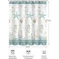 thumbnail image 4 of Starfish Beach Theme Shower Curtain 72Wx72H Inch Seashells Nautical Kids Bathroom Set Coral Coastal Sea Horse Vintage Green Retro Anchor Ocean with 12 Hooks Fabric Waterproof Accessories Decor, 4 of 5