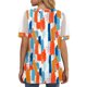 thumbnail image 4 of ICHUANYI Clearance Fashion Women Short Sleeve Floral Printed V-Neck Tops Lace Patchwork T-Shirt Blouse(Orange, XL) ICHUANYI WER2023081012405, 4 of 7