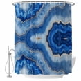 thumbnail image 2 of Blue Marble Waterproof Fabric Shower Curtain,Modern Luxury Granite Surface Motif Sketch Waterproof Fabric Shower Curtain for Bathroom Curtains Bathtubs Shower Curtains with 12 Hooks Small 36x72in, 2 of 8