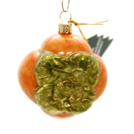 Holiday Williamsburg Fruit - Holiday Ornaments PERSIMMON FRUIT Glass Poland Hand Painted 085R