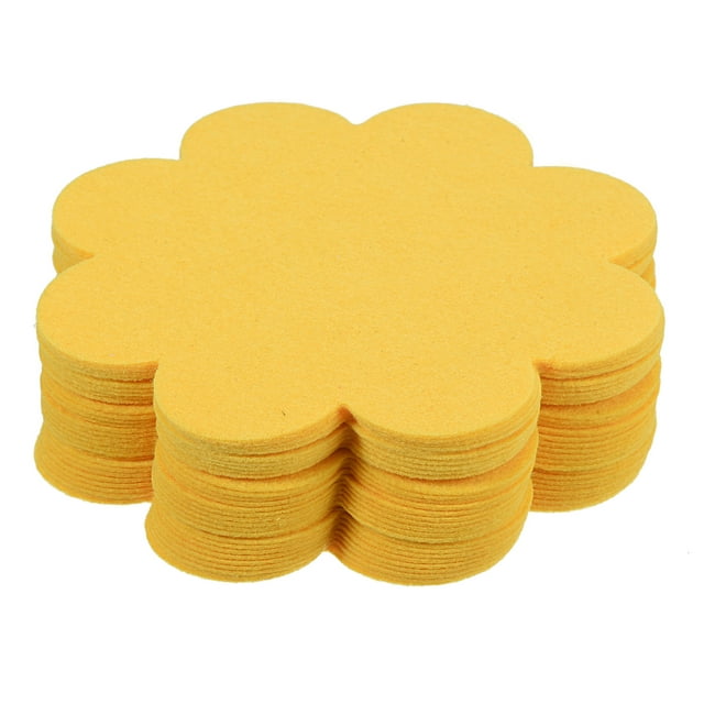 Uxcell 5" Plant Pot Hole Pad Nonwoven Flower Bonsai Bottom Soil Mat, Yellow 50 Pack