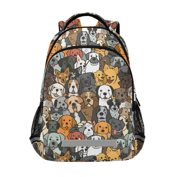 ALAZA Cute Doodle Dog Corgi Backpack Elementary School Bag Bookbag Travel Rucksack