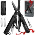 thumbnail image 1 of Mini Multitool BI2052AB, EDC Multitool Scissors w/Window Breaker, Seat Belt Cutter, Bottle Opener for Outdoor Survival, TSA Approved Keychain Multi-tool Cool Gadget, Gifts for Men and Women, 1 of 8