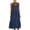 A Navy, variant on Sundresses for Women Women's And Linen Long Skirt With Thin Shoulder Straps And V-Neck Suspender Dress Black M