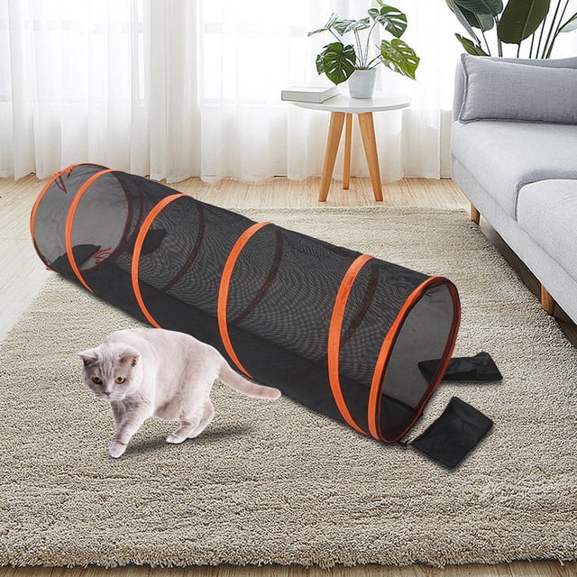 Tubo plegable Yinane para gatos paso de gatos tienda de juegos entrenamiento espiral oculta