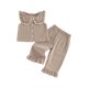 thumbnail image 1 of Conjunto de 2 piezas para niñas pequeñas: top sin mangas con cuello de muñeca y estampado a cuadros, y pantalón con cintura elástica., 1 of 9