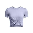 thumbnail image 3 of Women's Under Armour Motion Crossover Crop Short Sleeve Tee Color: Purple Size: X LARGE, 3 of 4