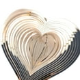 thumbnail image 5 of Corazón Viento Escultura Wind Chime Garden Swivel Yard Adornos de arte Efecto de espejo colgante Acero inoxidable Interior al aire libre Plata 20cm shamjiam campanas de viento, 5 of 5