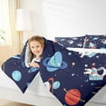 thumbnail image 4 of Castle Fairy Kids Boys Girls Cartoon Astronaut Rocket Bedding Comforter Set 2pcs,Galaxy Universe Twin Comforter Sets Microfiber,Kawaii Cosmos Planet Breathable Bedding Set,Luxury Bedroom Decor, 4 of 8