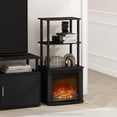 thumbnail image 6 of 2-Tier Tall Side Table Display Rack with No Heat Decorative Electric Fireplace, 6 of 6