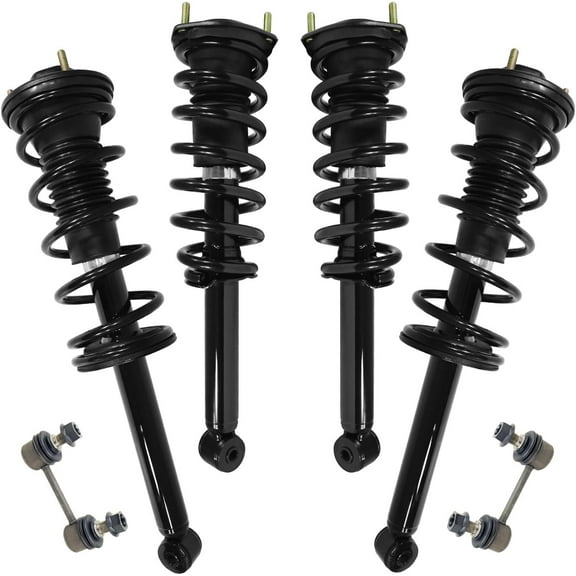 Detroit Axle - 6pc Struts Suspension Kit for 1995-2000 Lexus LS400, 4 Front and Rear Struts with Coil Spring Assembly 2 Rear Sway Bar Links 1996 1997 1998 1999 Replacement