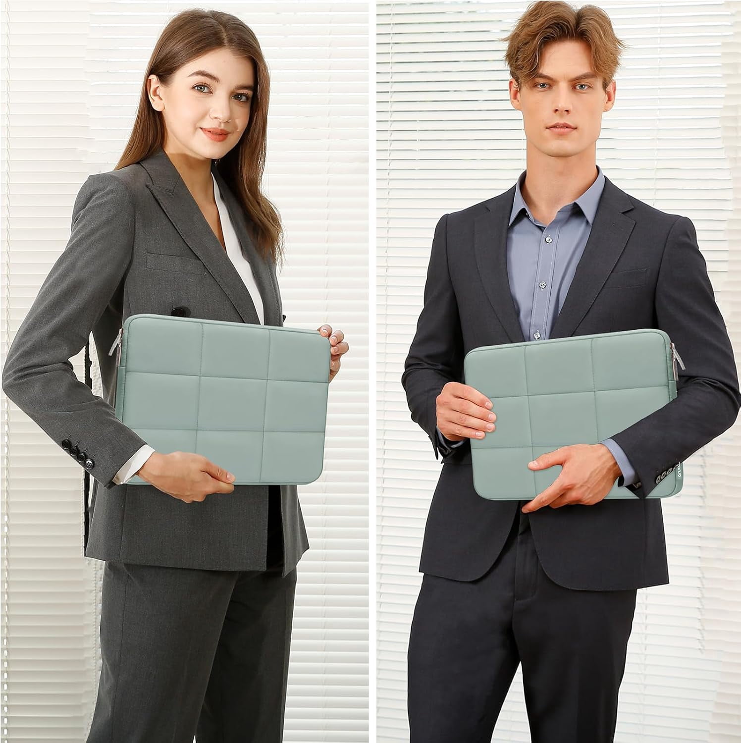 MOSISO 13-14 inch Laptop Case, 13.3 inch Puffy Laptop Sleeve Compatible with MacBook Air 13 13.3 13.6/Pro 13/14, HP, Dell, ASUS, Lenovo, Rectangle Quilted Puffer Computer Bag for Women