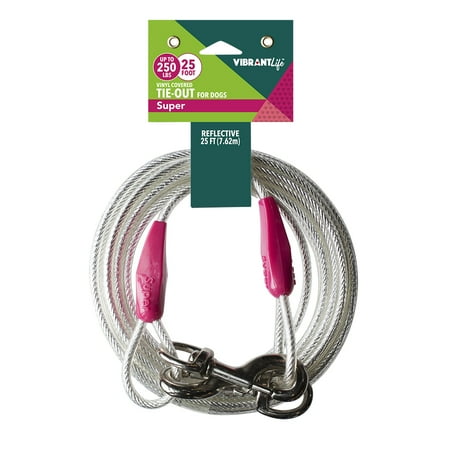 Vibrant Life Super Tie-Out Cable for Dogs up to 250 pounds, 25'