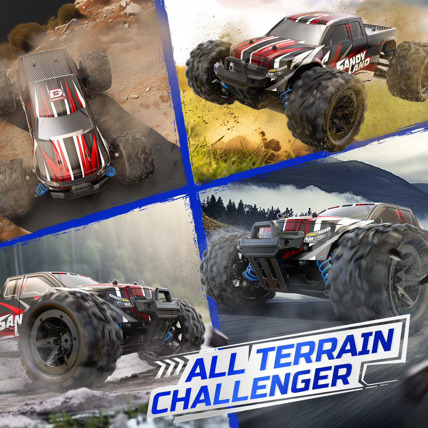 DEERC 1:16 High-Speed RC Monster Truck 40 KM/H photo 6