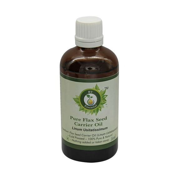 Flax Seed Oil Linum Usitatissimum Pure Flax Seed Oil Unrefined For Hair For Cooking Pure Natural Cold Pressed Flax Seed Oil 50ml 1.69oz By R V Essential