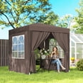thumbnail image 2 of Outsunny 6.6'x6.6' Pop Up Canopy Tent with Sidewalls, Brown, 2 of 10