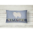 thumbnail image 2 of Carolines Treasures BB8317PW1216 German Spitz Welcome Canvas Fabric Decorative Pillow, Blue, 12H x16W, multicolor, 2 of 3