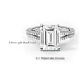 thumbnail image 3 of Emerald Cut CZ Split Shank Solitaire Engagement Ring in Rhodium Plating Women, Size 7, 3 of 8