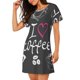 thumbnail image 2 of Fotbe I Love Coffee Bata de Dormir para Mujer con Estampado, Camisón de Algodón de Manga Corta, Ropa de Dormir Casual, 2 of 6