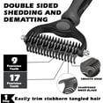thumbnail image 2 of 3PCS Self Cleaning Slicker Brush & Pet Grooming Rake & Flea Comb for Dogs,Cats and Horses | Double-Sided Dematting Comb & Skin Friendly Deshedding Grooming Tool | Premium Pet Supplies（Gray), 2 of 14