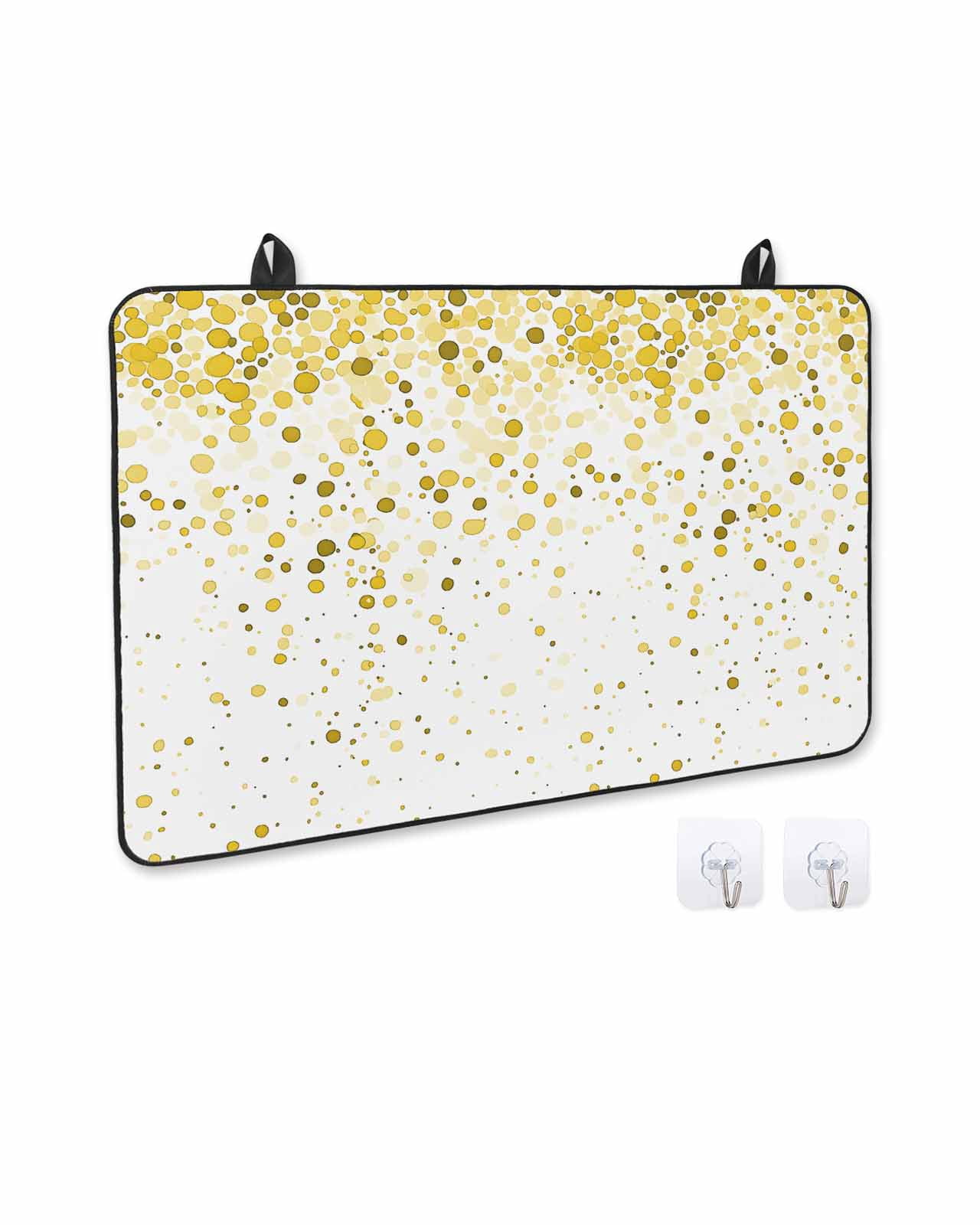 nqOlkjepod Large Induction Cooktop Protector Mat 24"x21", Yellow Polka Dot Stove Top Covers for Electric Stove, Abstract Modern Art Dots Watercolor Stove Burner Cover Mats, Glass Top Stove Cover