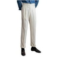 thumbnail image 2 of Aueoeo Men'S Flexs Flat Front Straight Fits Pant Formal Pants Suit Pants Corduroy Pants Classic Fits Dress Pants Beige M, 2 of 9