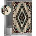 thumbnail image 3 of Small Stall Shower Curtain 48x72 Inch Narrow Half Size Boho Red Teal Brown Bath Curtains Bathroom Decor Southwestern Vintage Geometric Waterproof Fabric Shower Curtain Set with Hooks 48 Inch, 3 of 6