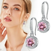 Miommo Moissanite Earrings for Women 1 Carat D Color Four Stone Round Huggie Hoop Earrings Fine Jewelry Lightweight Classic Design Gift