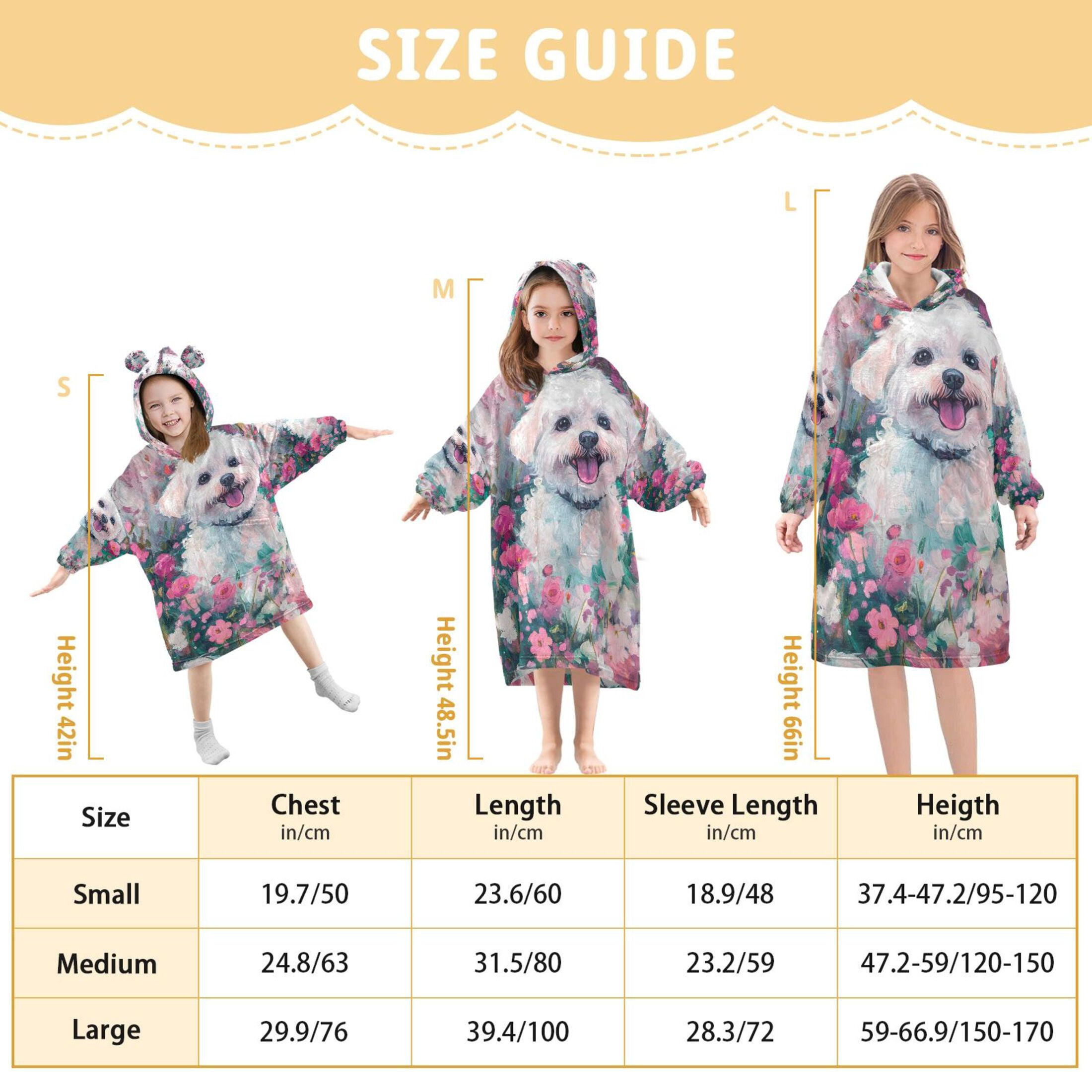 YAZAOO Kids Wearable Blanket Hoodie Warm and Cozy Fluffy Joy Flannel Sweatshirt